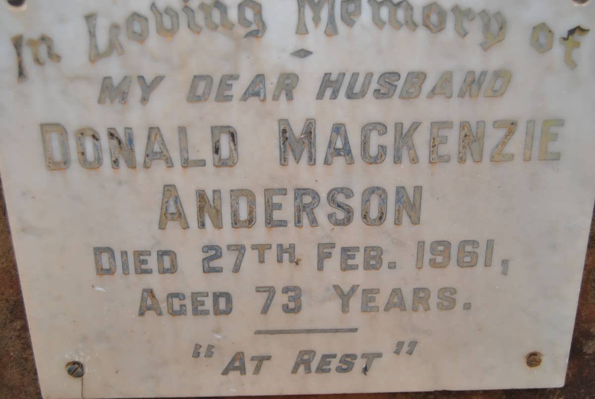 ANDERSON Donald Mackenzie -1961