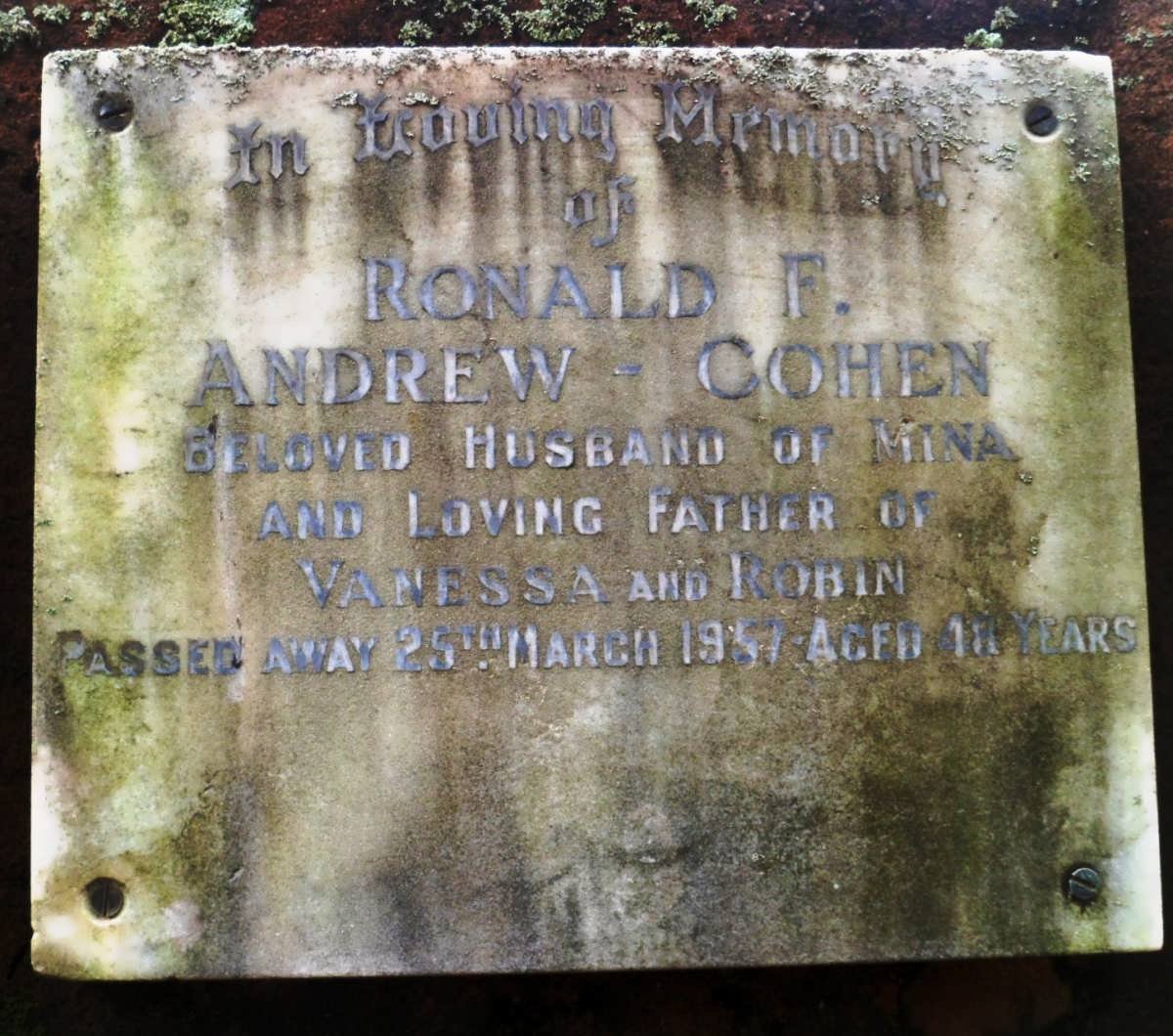 ANDREW-COHEN Ronald F. -1957