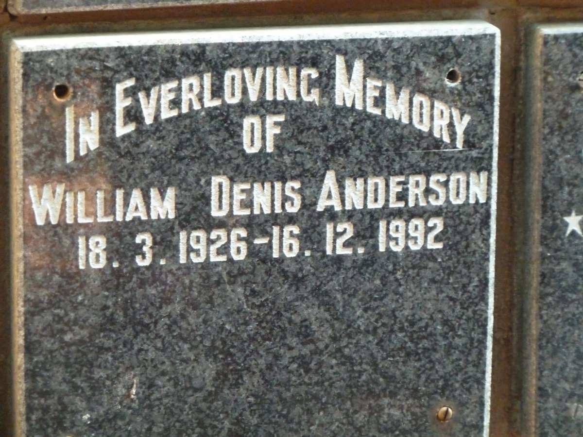 ANDERSON William Denis 1926-1992