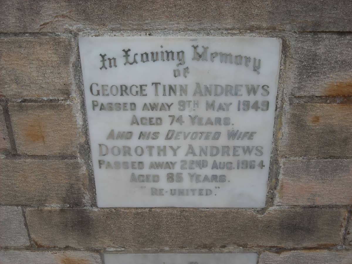 ANDREWS George Tinn -1949 &amp; Dorothy -1964