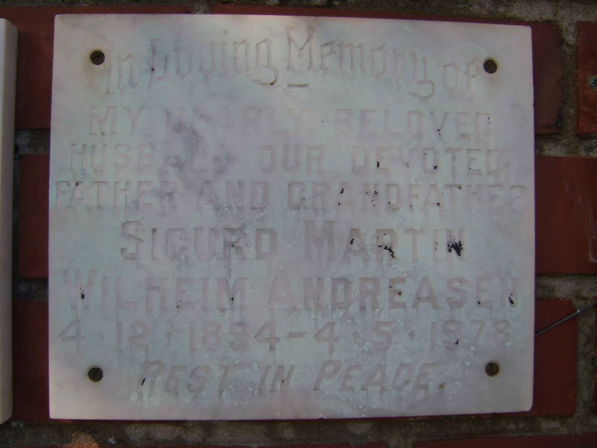 ANDREASEN Sigurd Martin Wilheim 1894-1978