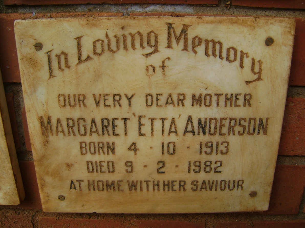 ANDERSON Margaret 1913-1982