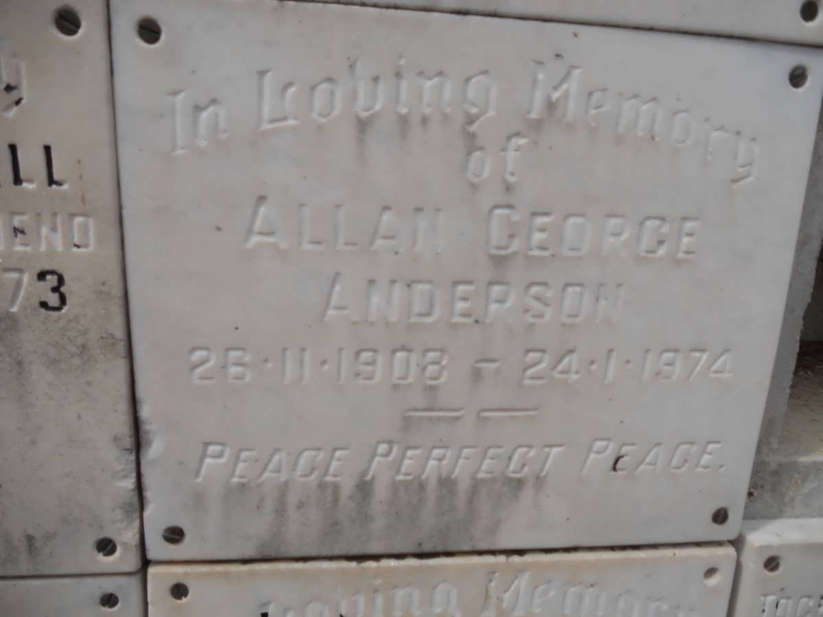 ANDERSON Allan George 1908-1974