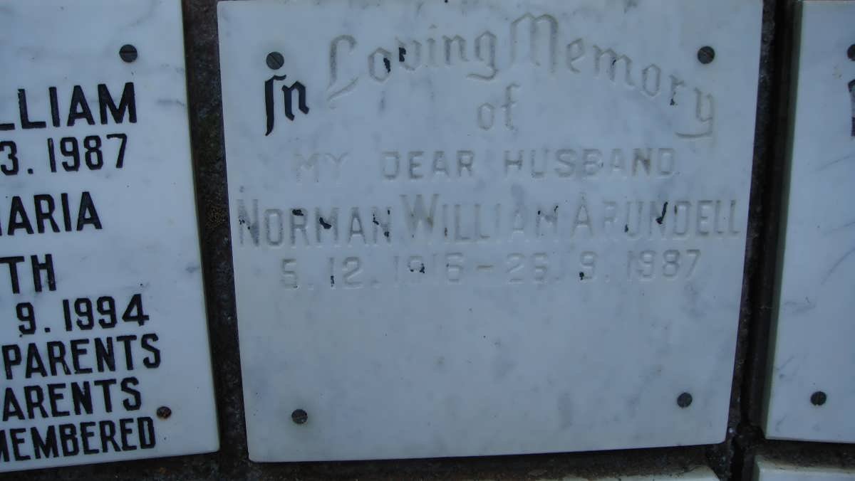 ARUNDELL Norman William 1916-1987