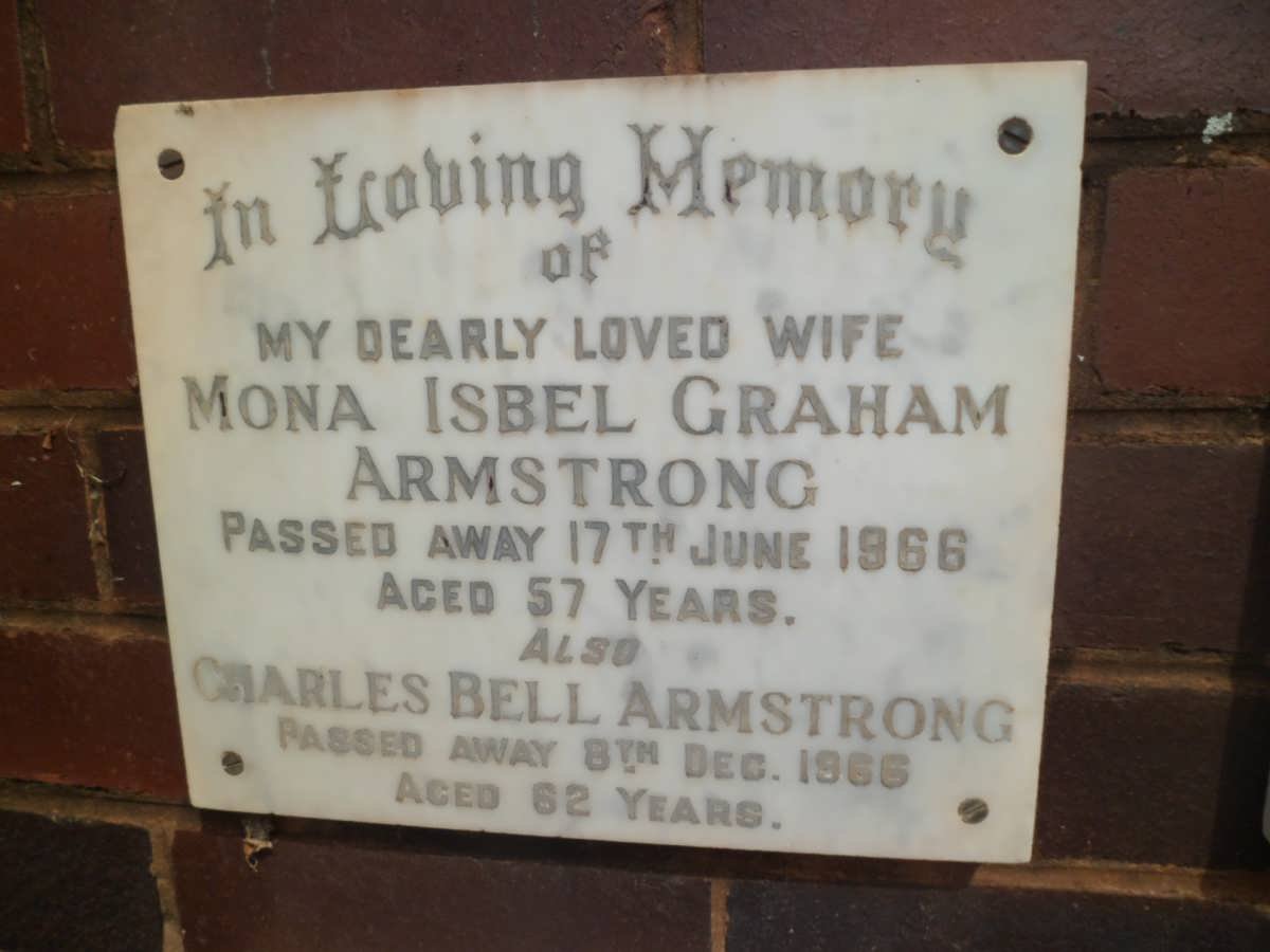 ARMSTRONG Charles Bell -1966 &amp; Mona Isbel Graham -1966