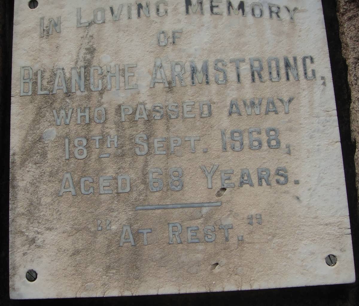ARMSTRONG Blanche -1968