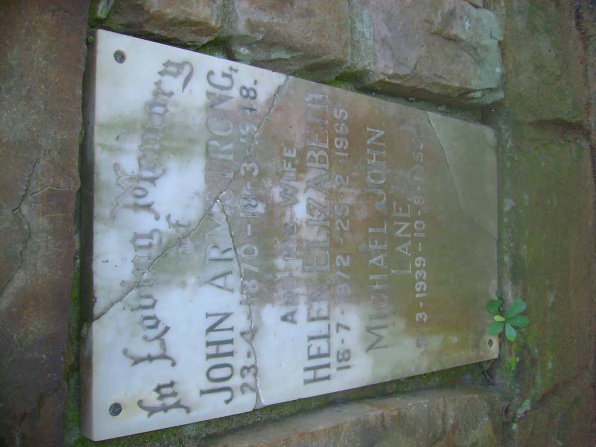 ARMSTRONG John 1870-1948 &amp; Helen Elizabeth 1872-1965 :: LANE Michael John 1939-195?