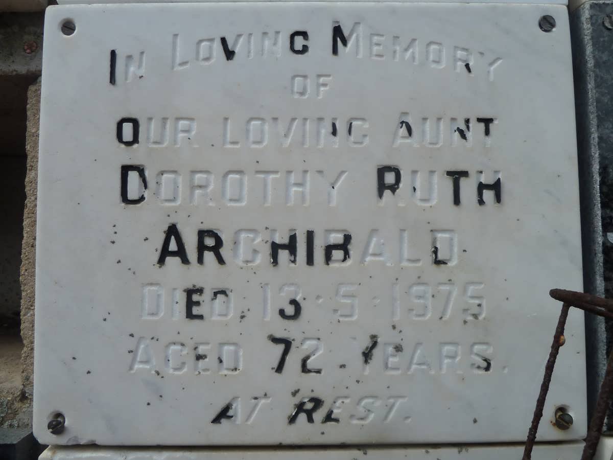 ARCHIBALD Dorothy Ruth -1975