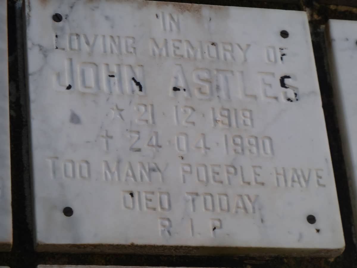 ASTLES John 1919-1990