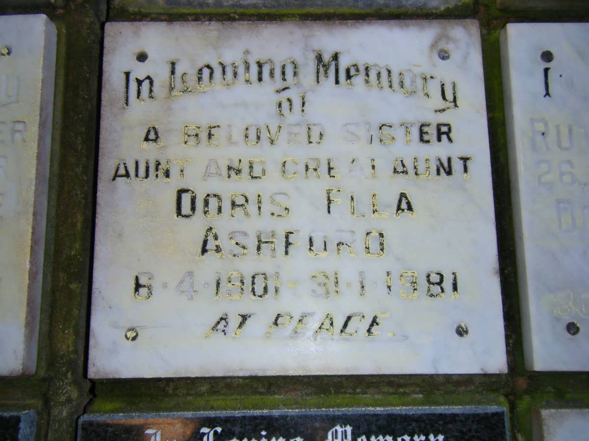 ASHFORD Doris Ella 1901-1981
