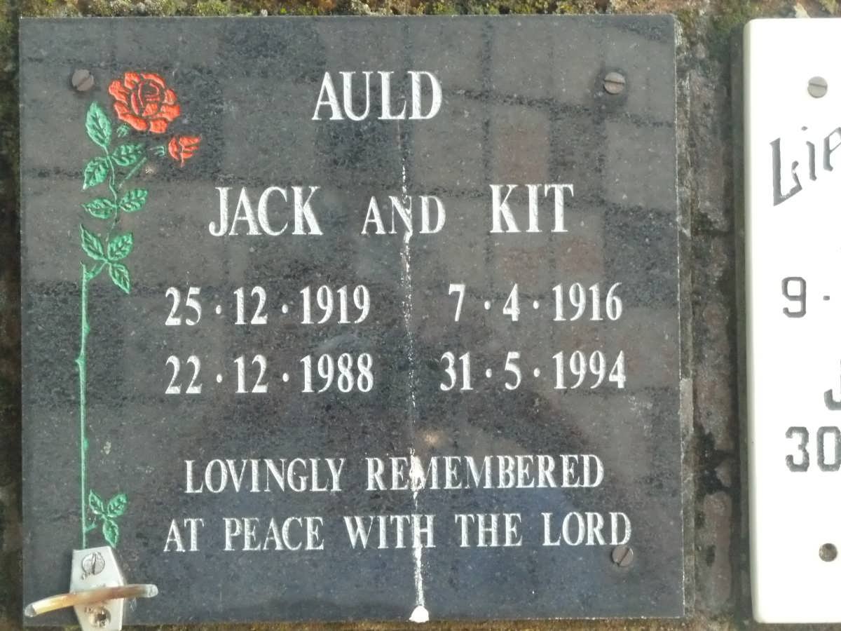 AULD Jack 1919-1988 &amp; Kit 1916-1994