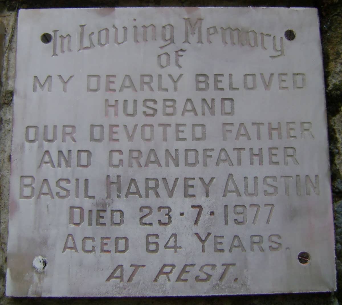 AUSTIN Basil Harvey -1977