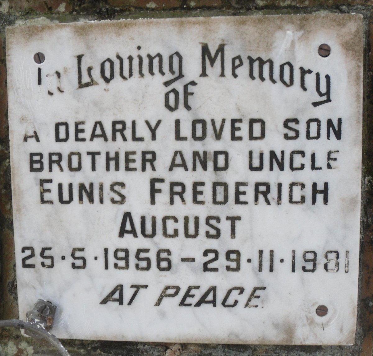 AUGUST Eunis Frederich 1956-1981
