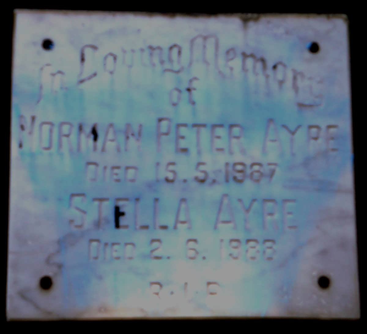 AYRE Norman Peter -1987 &amp; Stella -1988