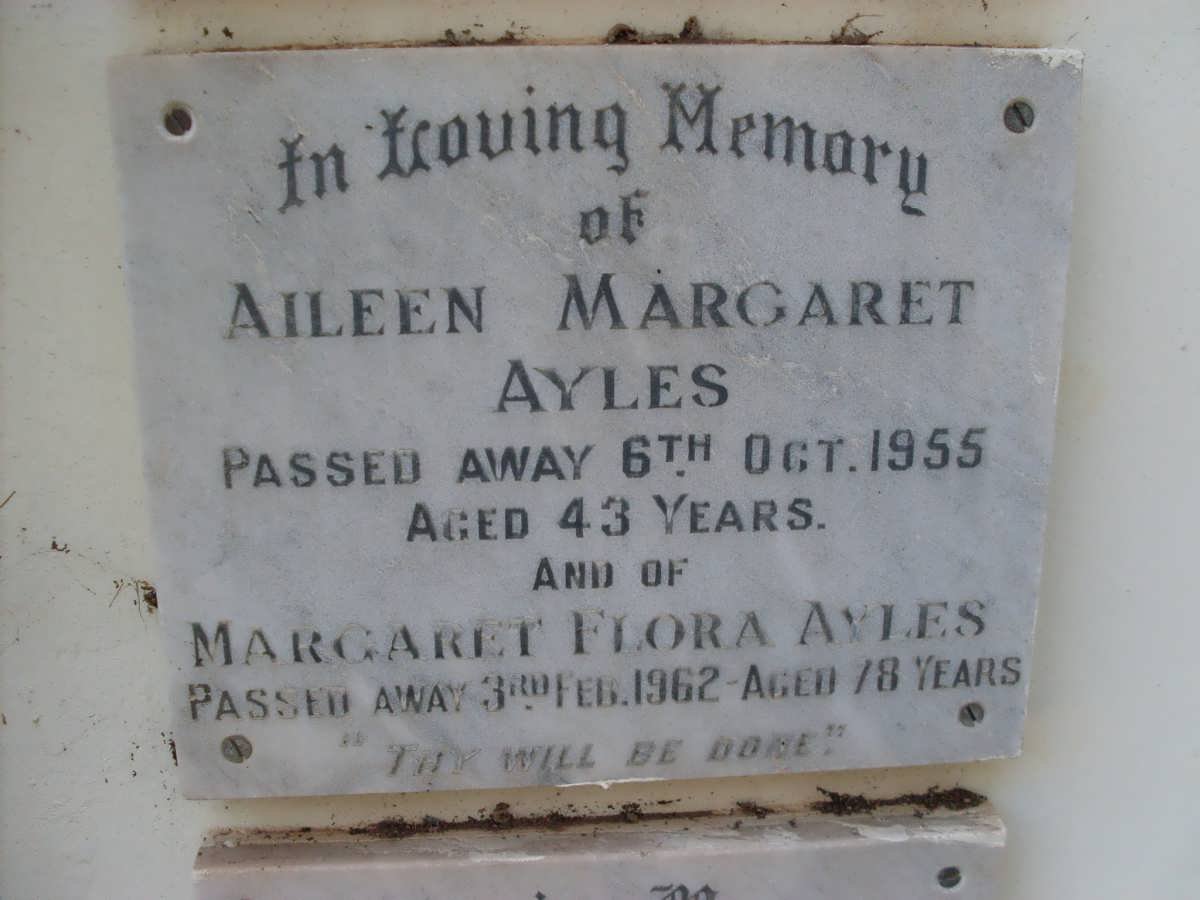 AYLES Aileen Margaret -1955 :: AYLES Margaret Flora -1962
