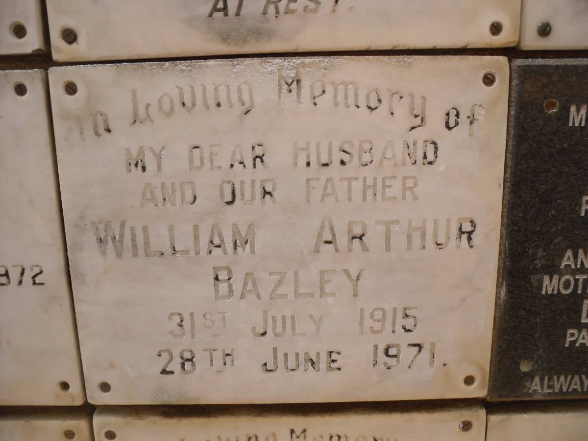 BAZLEY William Arthur 1915-1971