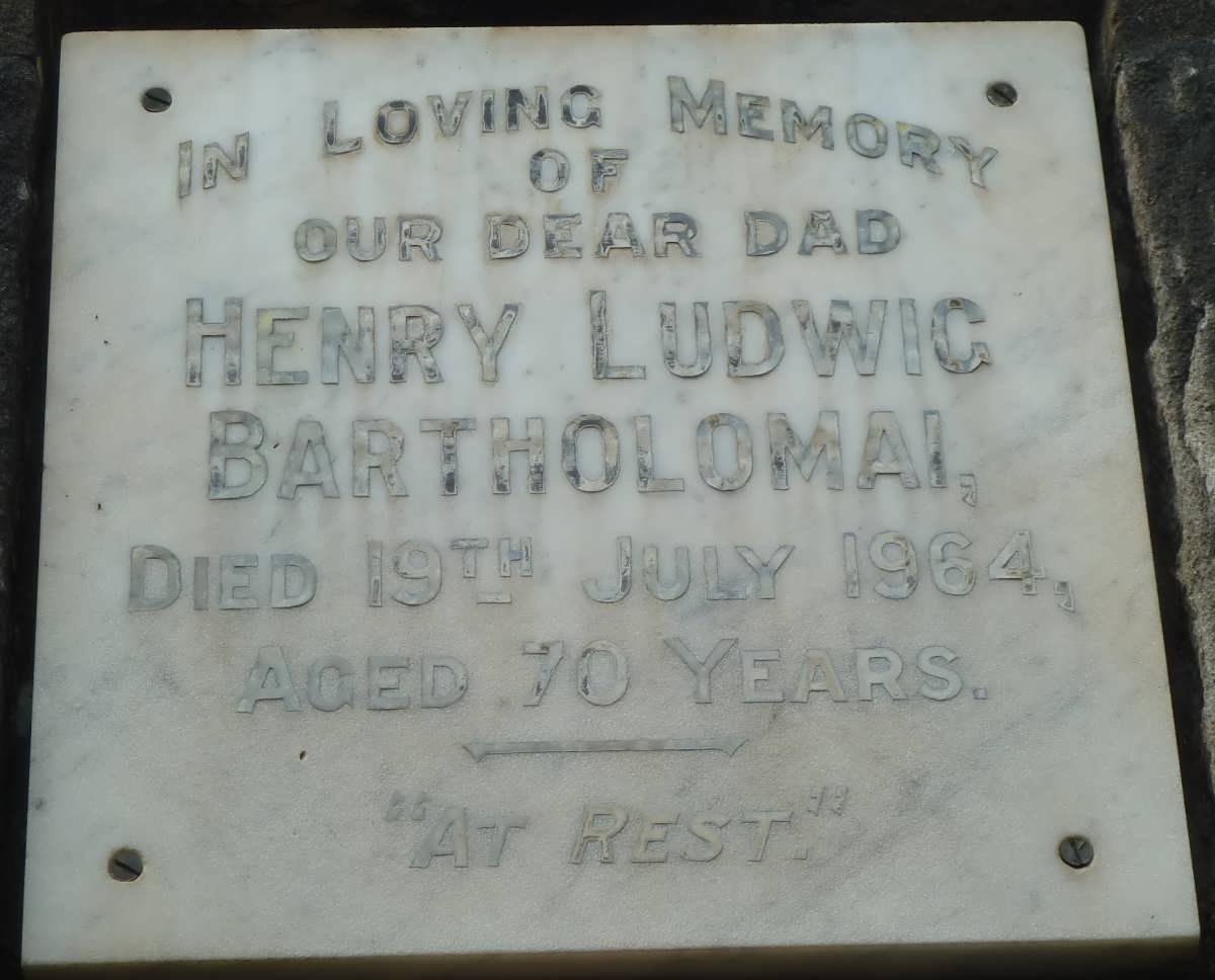 BARTHOLOMAI Henry Ludwig -1964