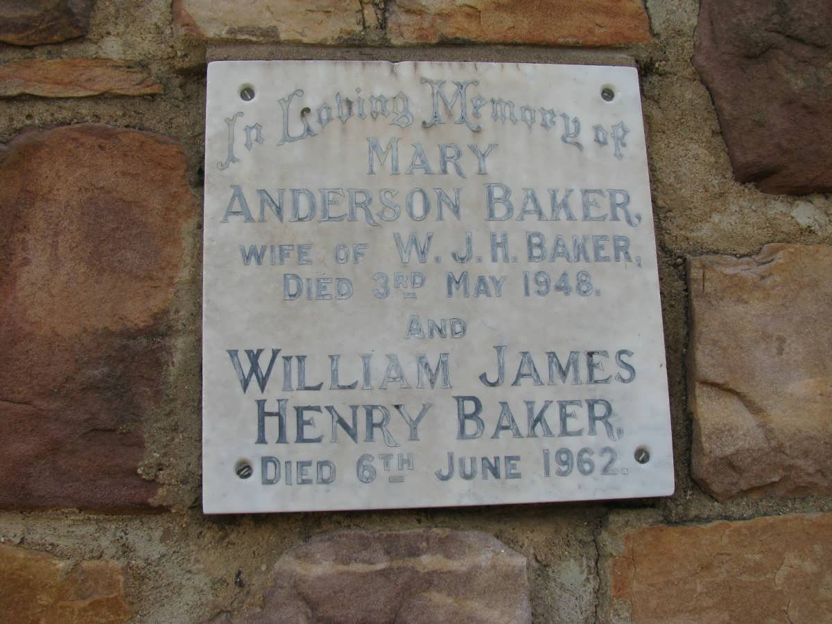 BAKER William James Henry -1962 &amp; Mary Anderson -1946