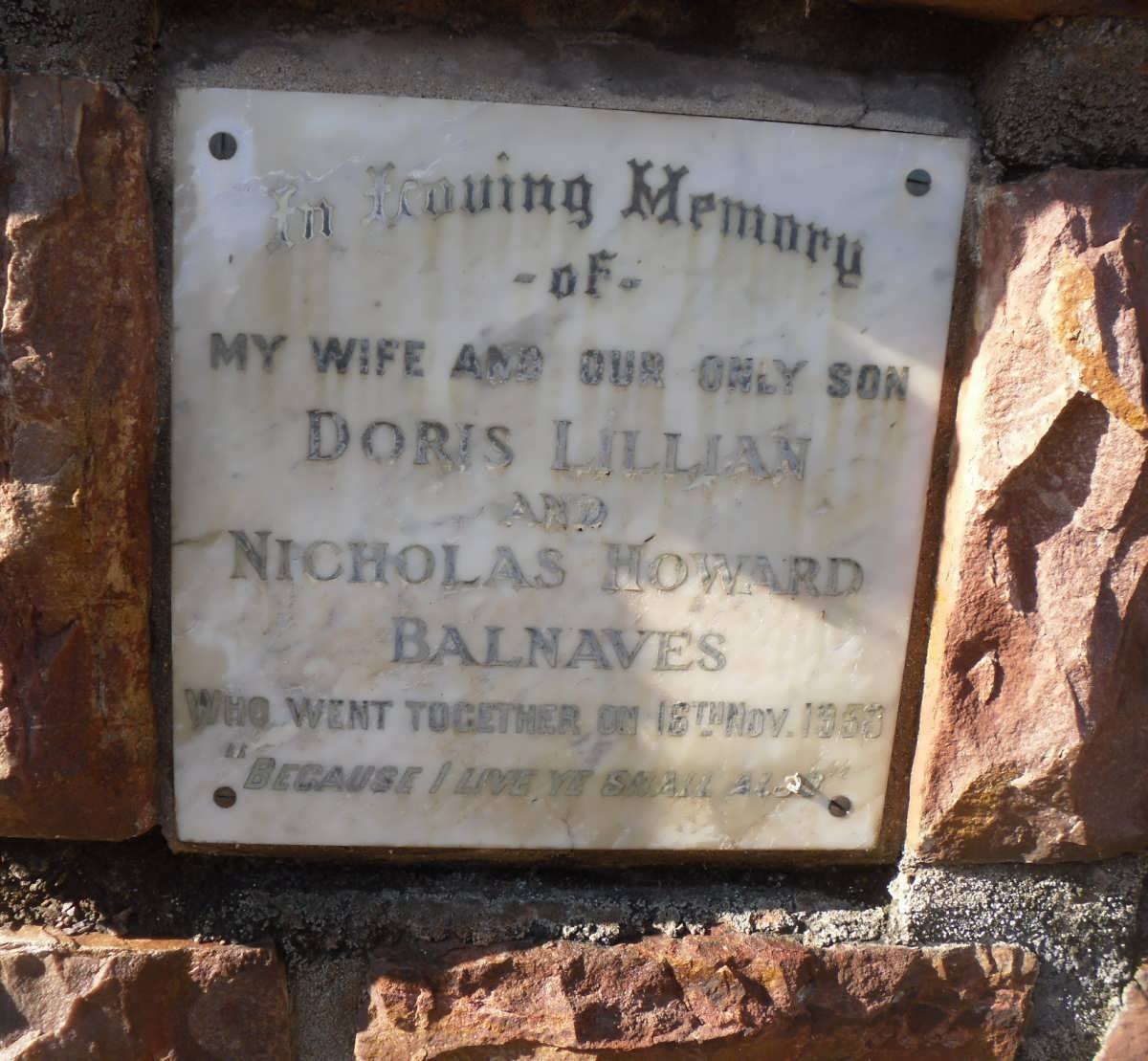 BALNAVES Nicholas Howard -1958 :: BALNAVES Doris Lillian -1958