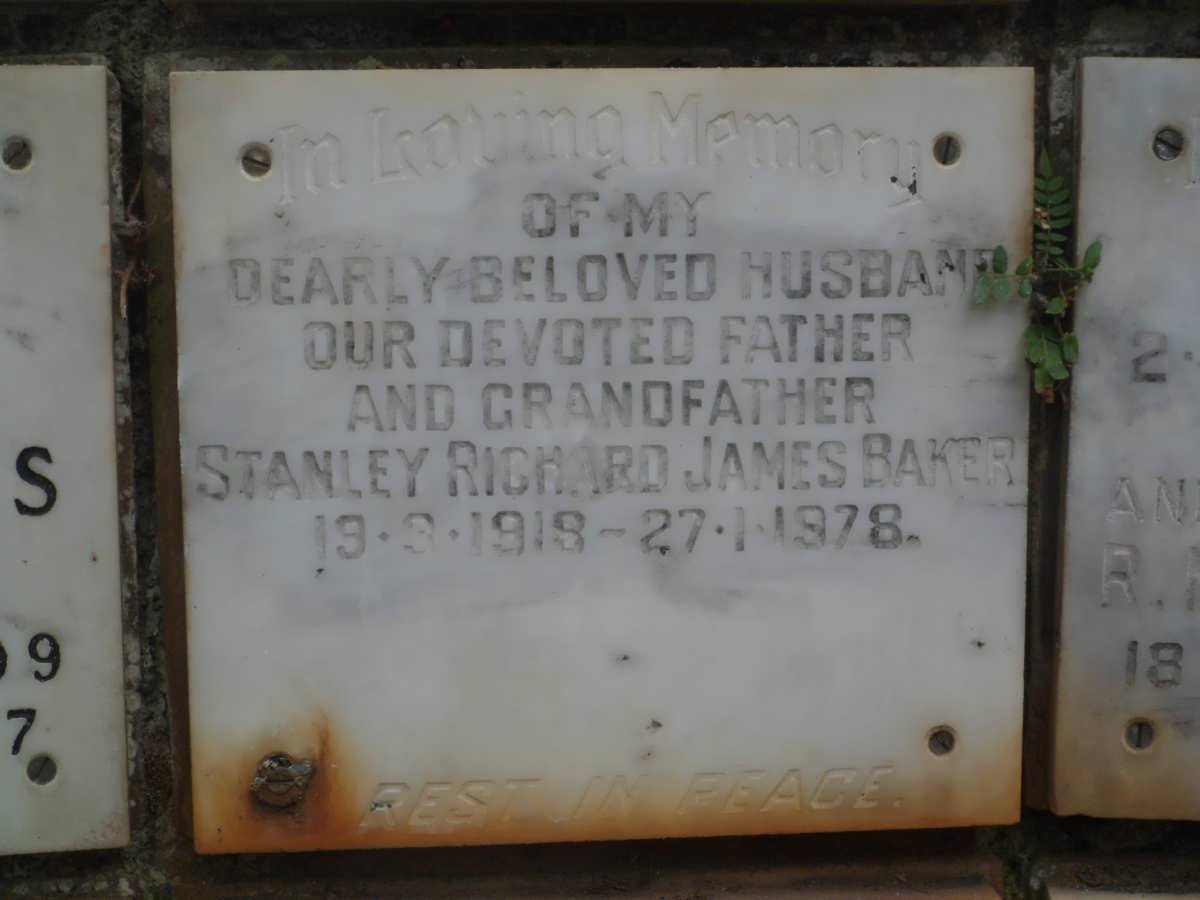 BAKER Stanley Richard James 1918-1978