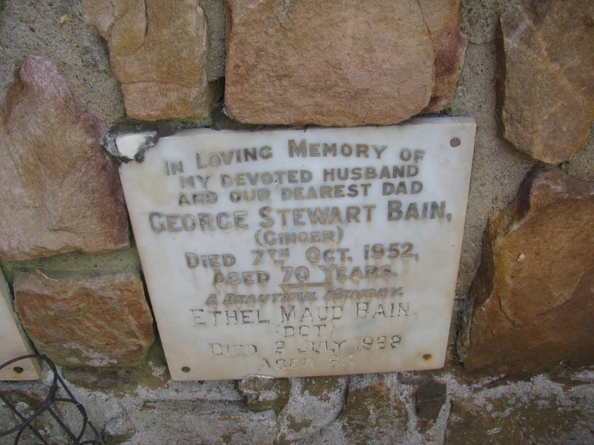 BAIN George Stewart -1952 &amp; Ethel Maud -1962