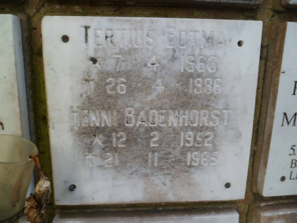 BADENHORST Henni 1952-1985 :: BOTMA Tertius 1963-1986