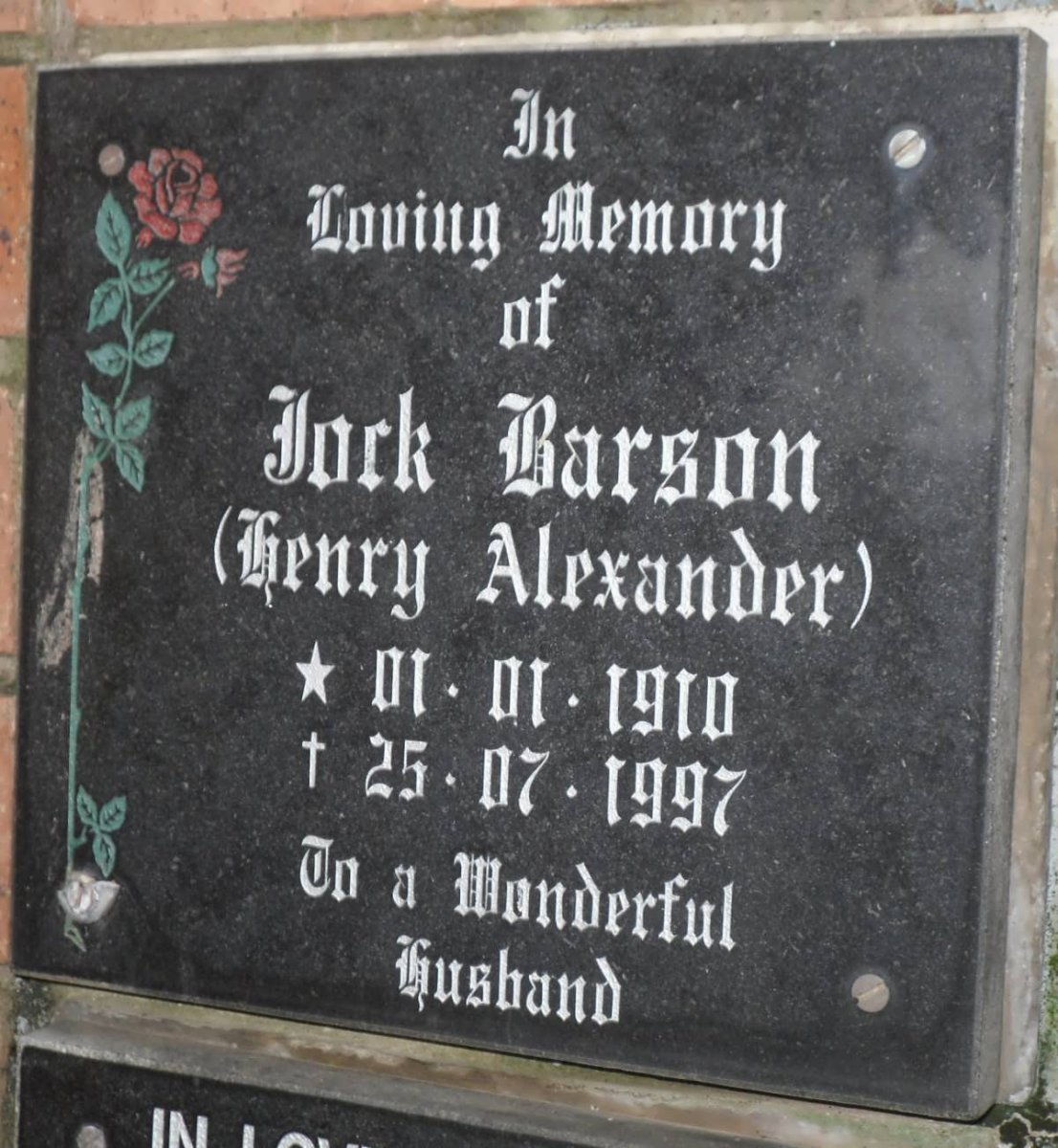 BARSON Henry Alexander 1910-1997