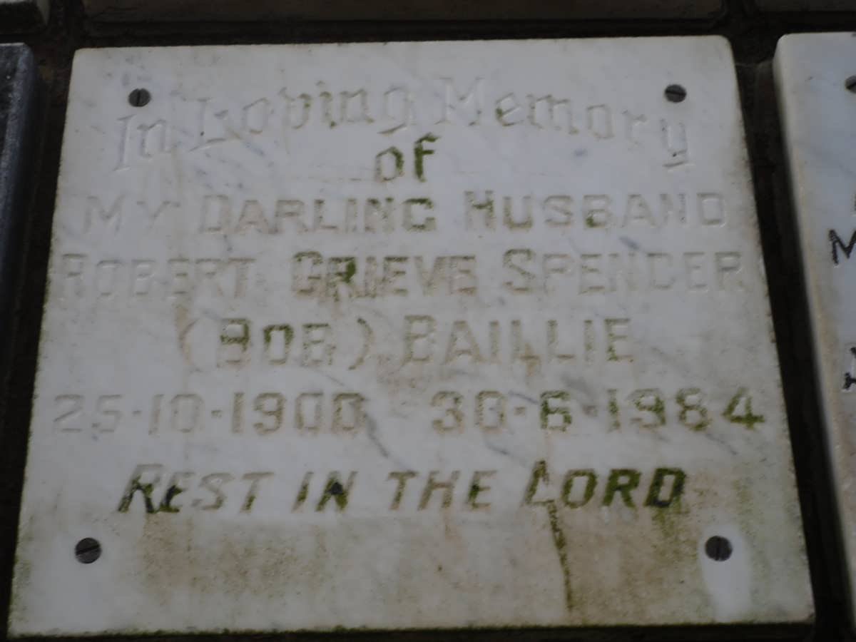 BAILLIE Robert Grieve Spencer 1900-1984