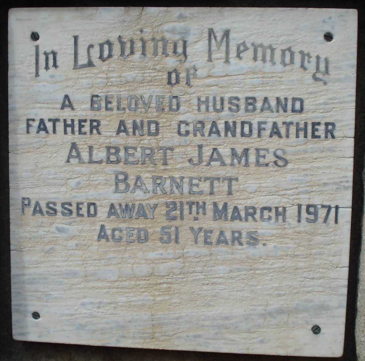 BARNETT Albert James -1971