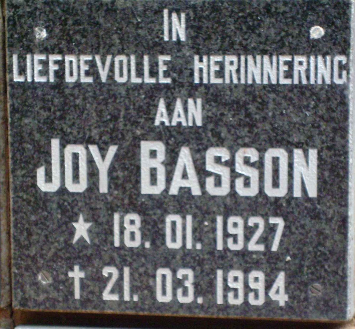 BASSON Joy 1927-1994