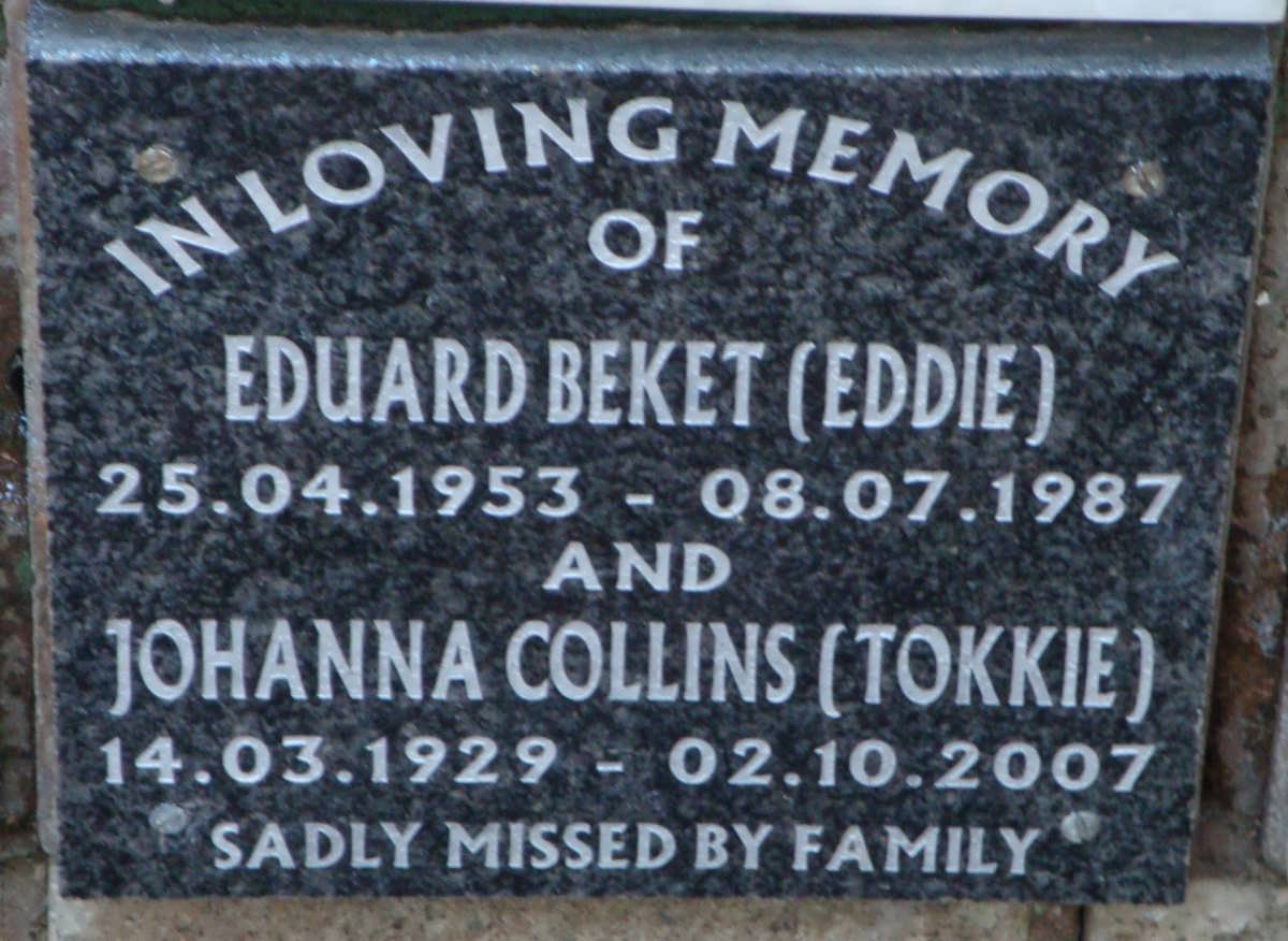 BEKET Eduard 1953-1987 :: COLLINS Johanna 1929-2007