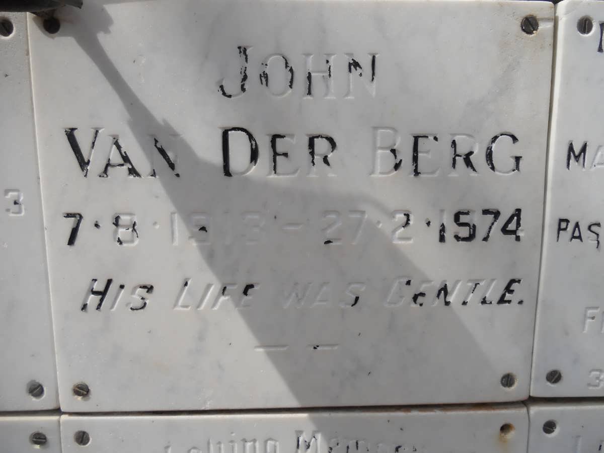 BERG John, van der 1913-1974