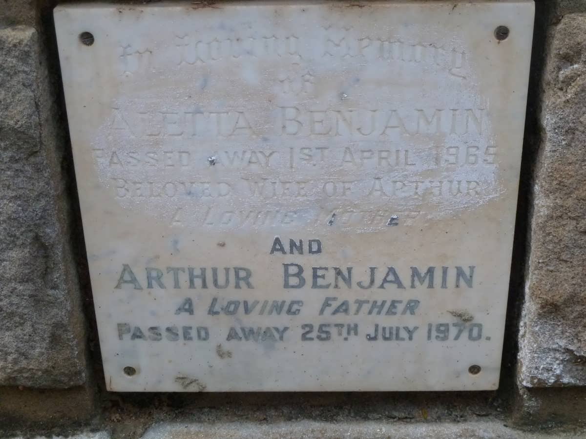BENJAMIN Arthur -1970 &amp; Aletta -1965