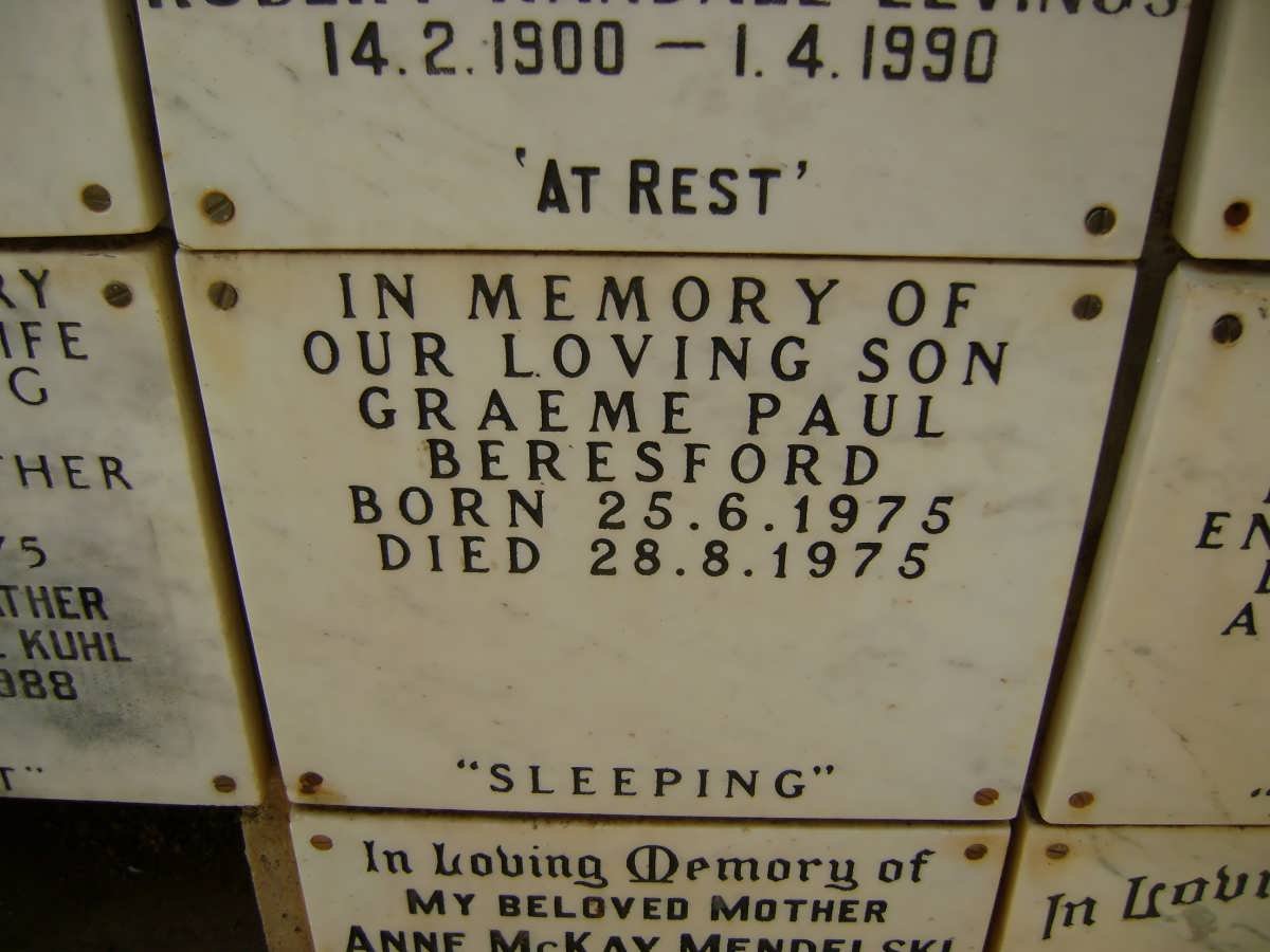 BERESFORD Graeme Paul 1975-1975