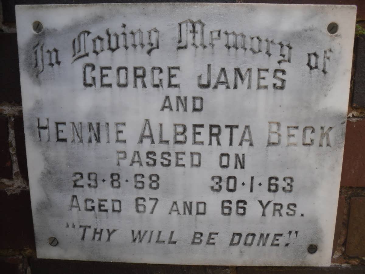 BECK George James -1968 &amp; Hennie Alberta -1963