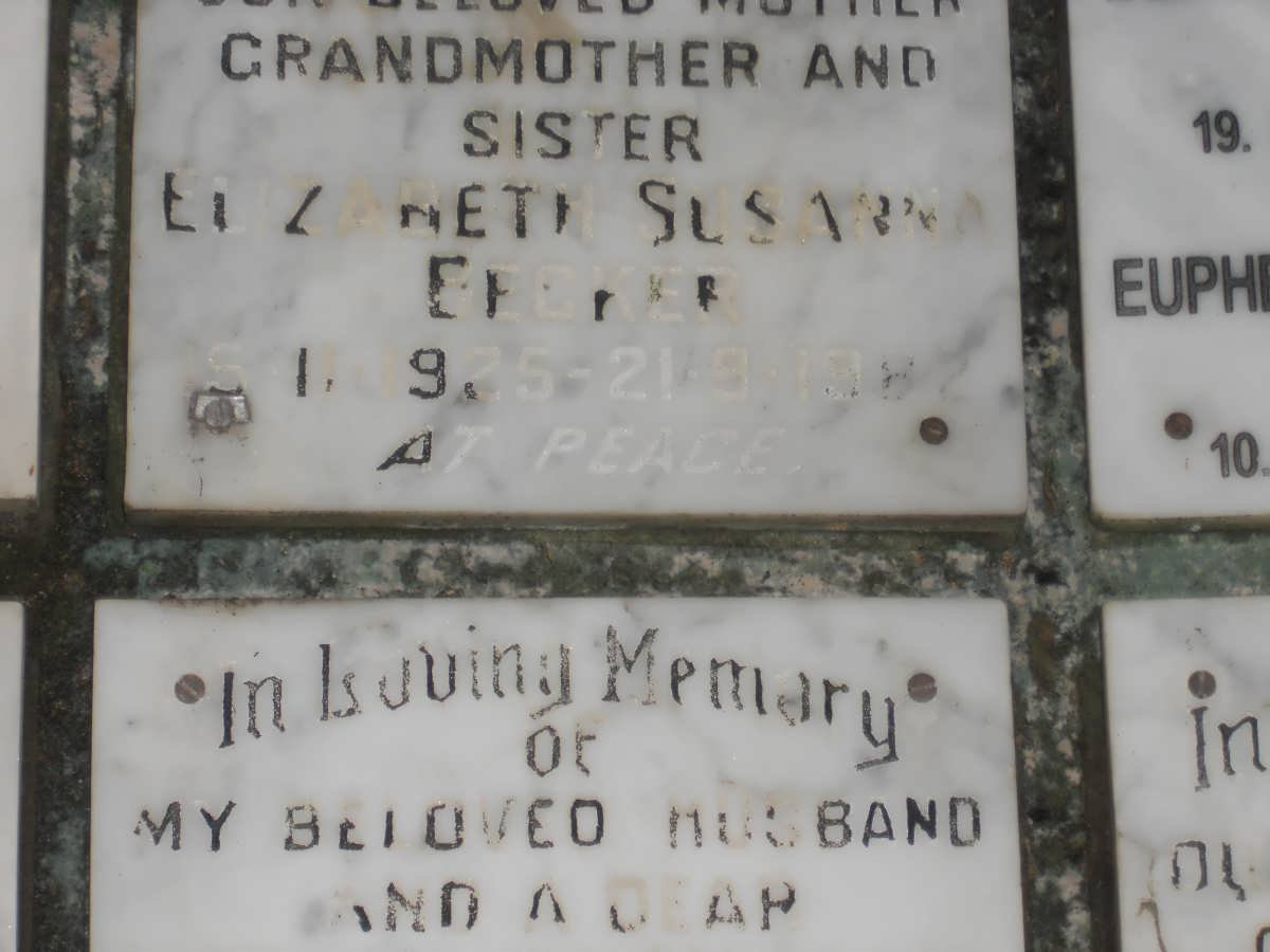 BECKER Elizabeth Susanna 1925-1982