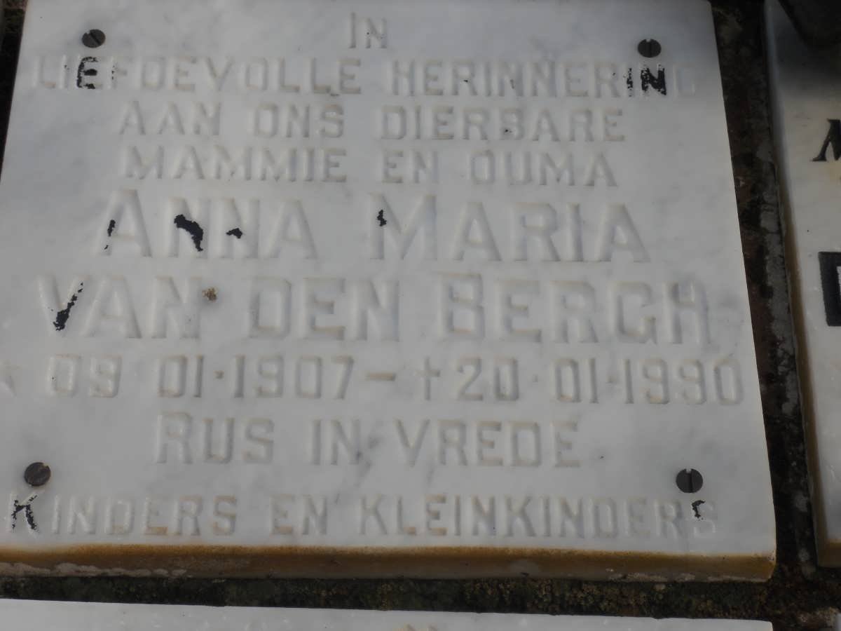 BERGH Anna Maria, van den 1907-1990