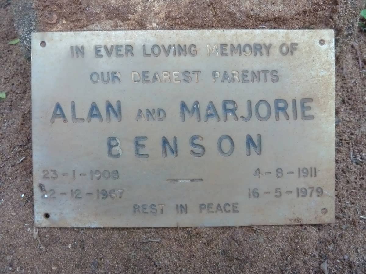 BENSON Alan 1908-1967 &amp; Marjorie 1911-1979
