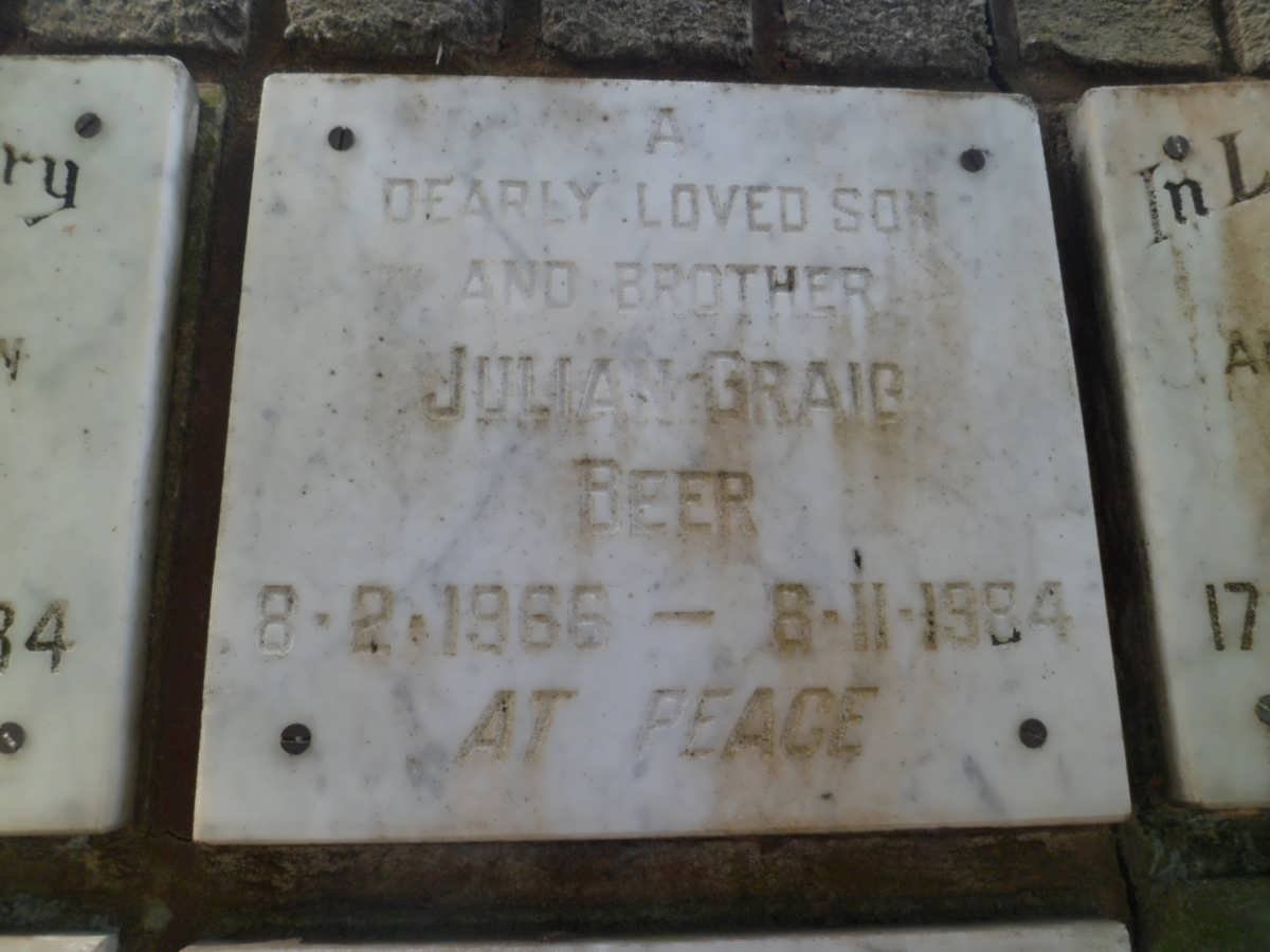 BEER Julian Craig 1966-1984 