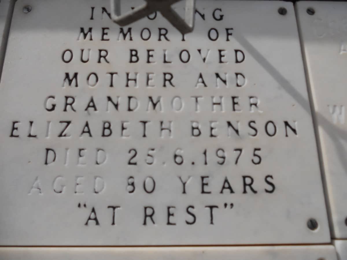 BENSON Elizabeth -1975