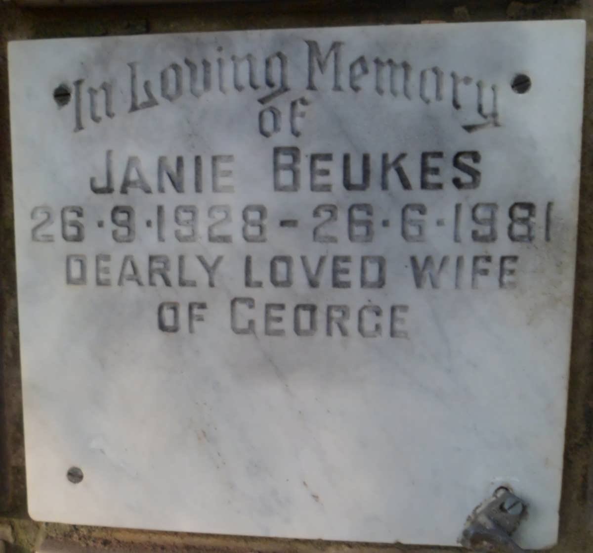 BEUKES Janie 1928-1981