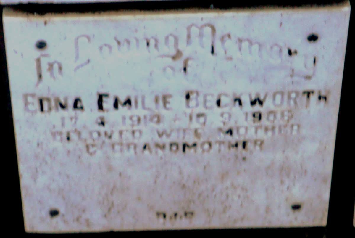 BECKWORTH Edna Emilie 1914-1986