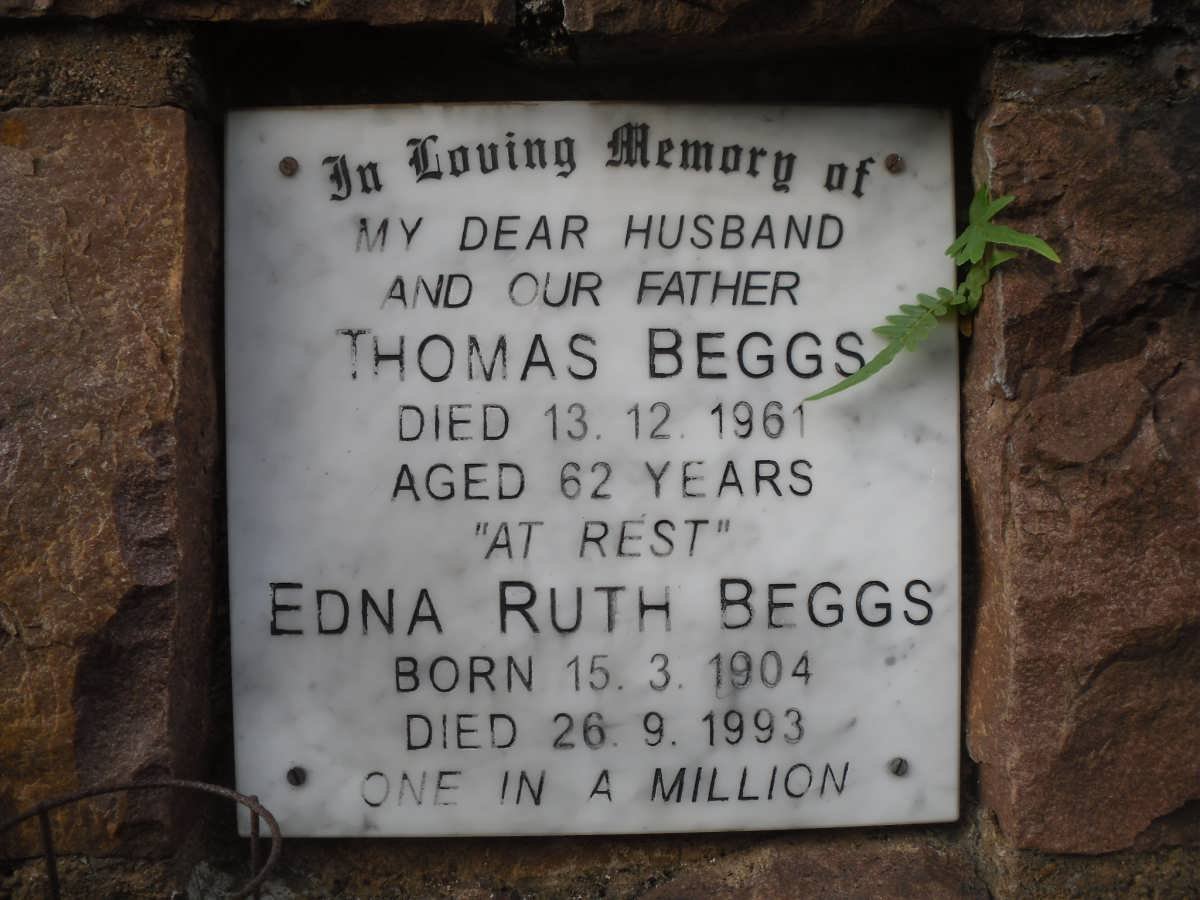 BEGGS Thomas -1961 &amp; Edna Ruth 1904-1993