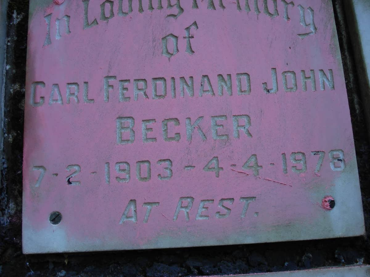 BECKER Carl Ferdinand John 1903-1978
