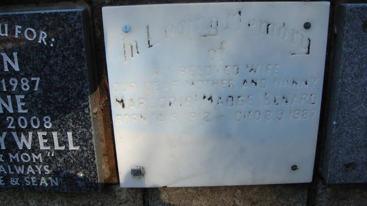 BENARD Marjorie 1912-1987