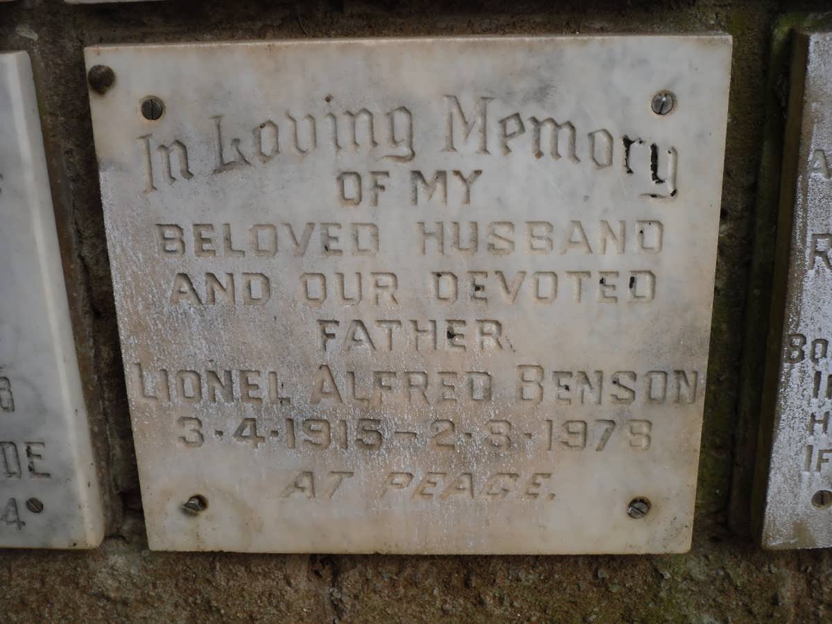 BENSON Lionel Alfred 1915-1978