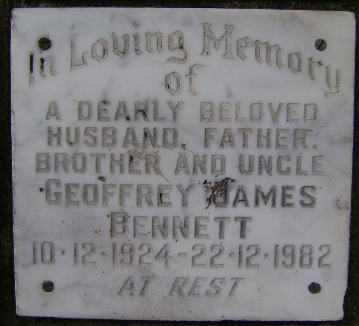BENNETT Geoffrey James 1924-1982