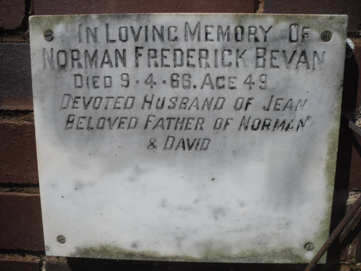 BEVAN Norman Frederick -1966