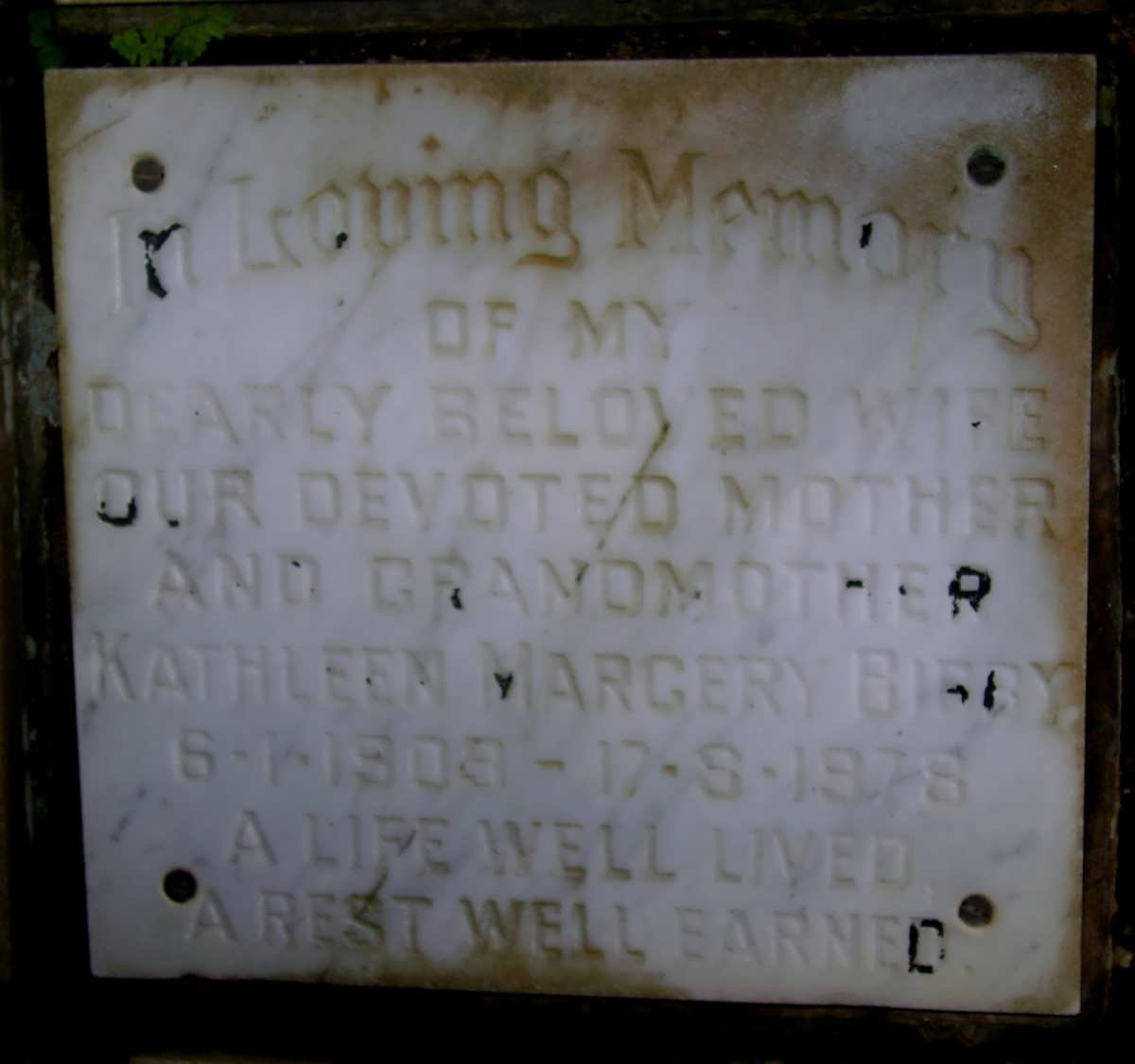 BIRBY Kathleen Margery 1909-1978