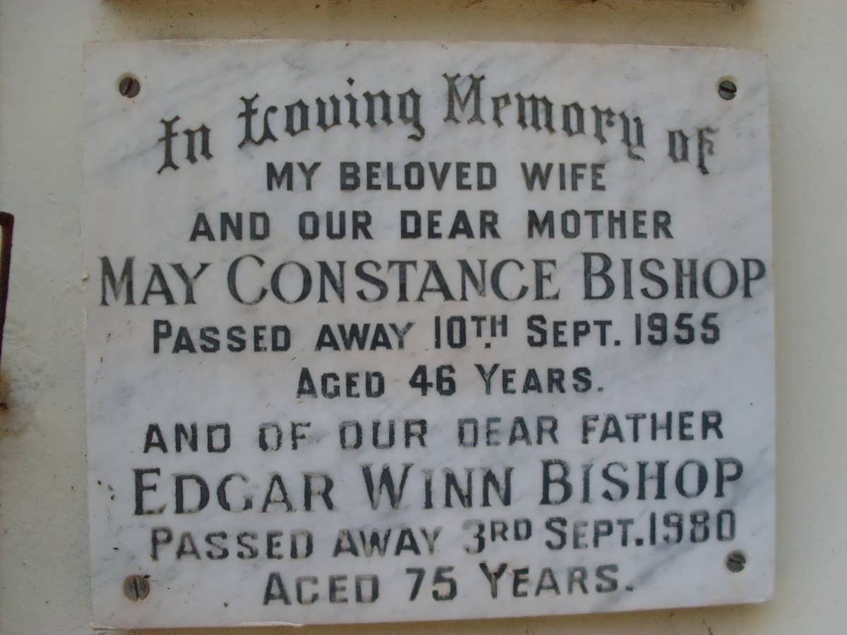 BISHOP Edgar Winn -1980 &amp; May Constance -1955